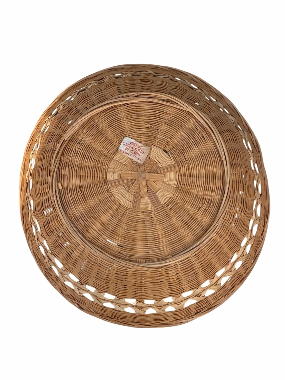 Woven Bamboo Basket Bowl Open Weave Boho Style